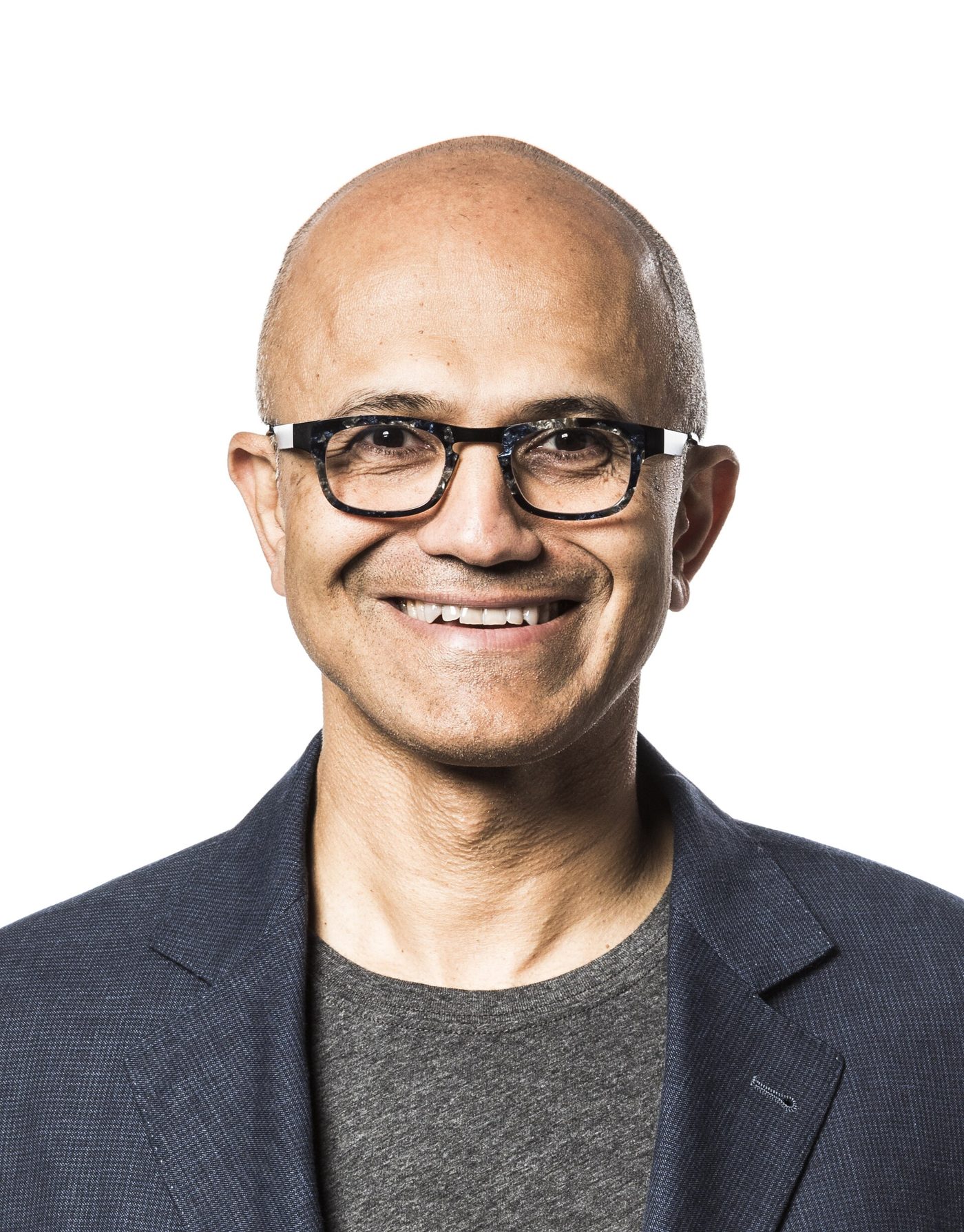 Portrait of Microsoft chief executive Satya Nadella.
